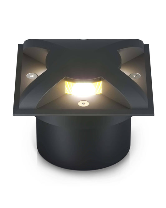 LED Bodenleuchte flach quadratisch in Schwarz 3-flammig inkl. LED 5W 230V