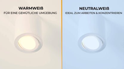 LED Aufbaustrahler 230V Schwarz Rund - 5W GU10 LED - Glabo