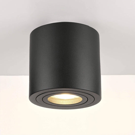 LED Aufbaustrahler Dimmbar - Schwarz Rund 5W GU10 230V - Glabo