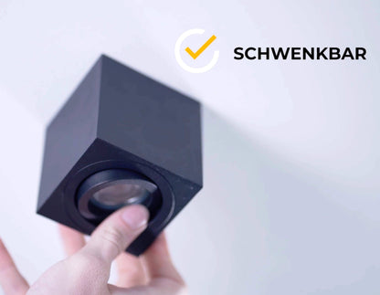 LED Aufbaustrahler Dimmbar - Schwarz Eckig 5W GU10 230V - Glabo