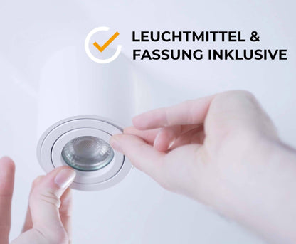 LED Aufbaustrahler 230V Weiß Eckig - 5W GU10 LED - Glabo