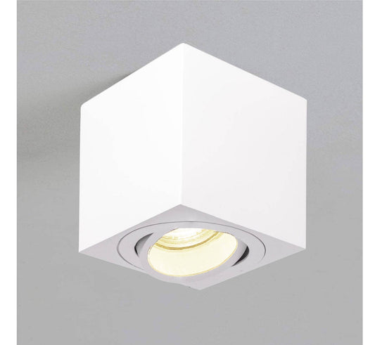 LED Aufbaustrahler Dimmbar - Weiß Eckig 5W GU10 230V - Glabo