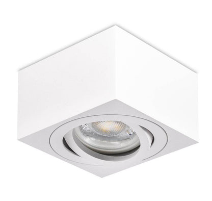 LED Aufbaustrahler Flach - Weiß Eckig 230V 5W Dimmbar - Tablo