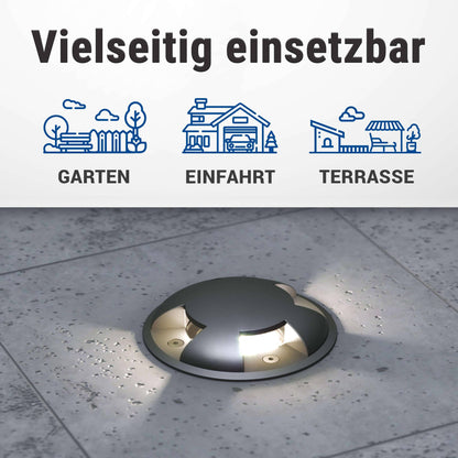 LED Bodenleuchte für außen in Schwarz 3-flammig inkl. 5W GU10 230V