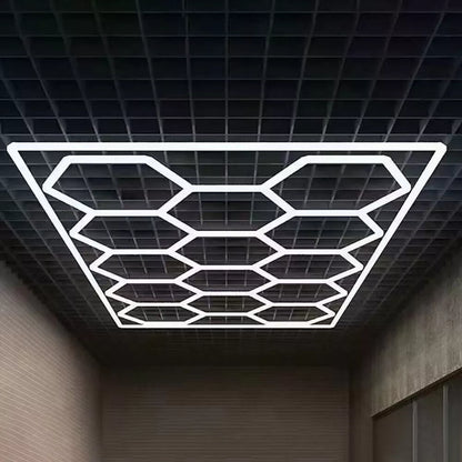 Hexagon LED-Deckenleuchte 14er Set mit LED Rahmen