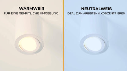 LED Aufbaustrahler IP44 Weiß Rund - 5W GU10 230V - Lavabo