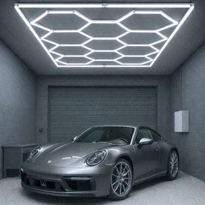 Hexagon LED-Deckenleuchte 14er Set mit LED Rahmen