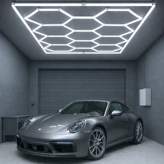 Hexagon LED-Deckenleuchte 14er Set mit LED Rahmen