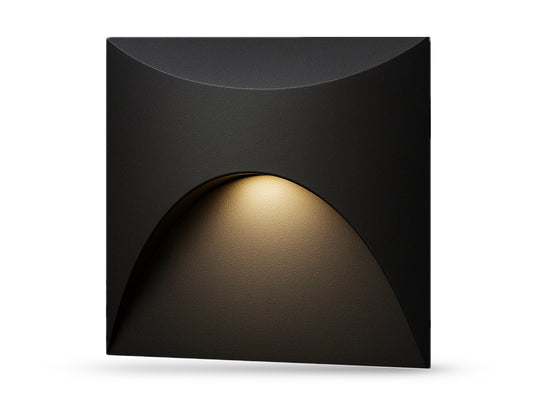 LED-Wandeinbauleuchte Wall für Innen & Außen IP65 - Schwarz Eckig