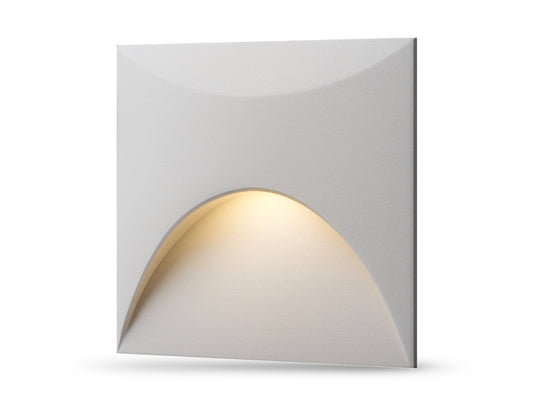 LED-Wandeinbauleuchte Wall für Innen & Außen IP65 - Weiss Eckig