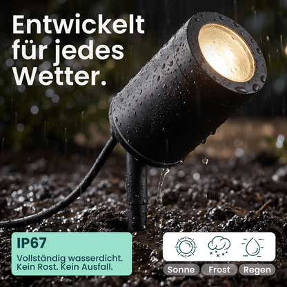 Gartenstrahler mit Erdspieß IP67 inkl. LED GU10 5W 230V Dimmbar