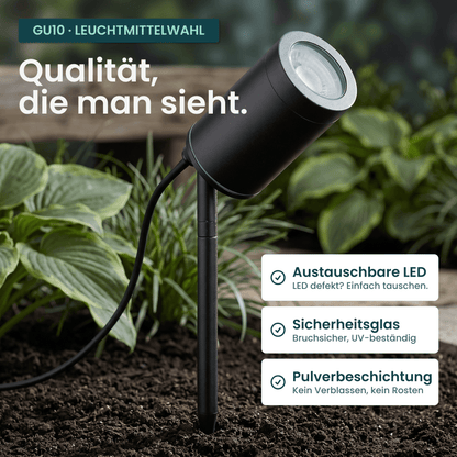 Gartenstrahler mit Erdspieß IP67 inkl. LED GU10 5W 230V Dimmbar