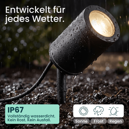 Gartenstrahler mit Erdspieß IP67 inkl. LED GU10 5W 230V