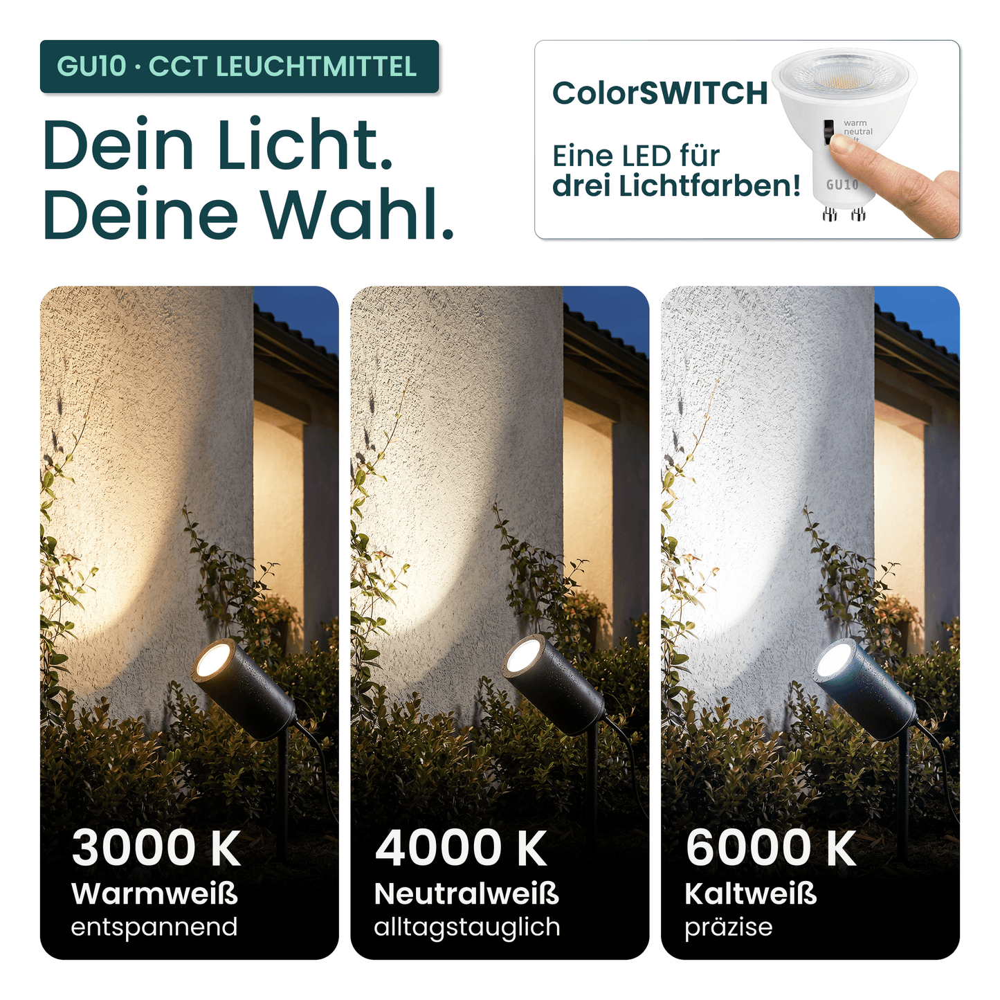Gartenstrahler mit Erdspieß IP67 inkl. LED GU10 5W 230V