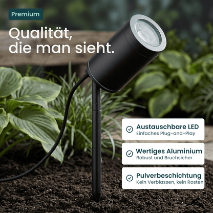 Gartenstrahler mit Erdspieß IP67 inkl. LED GU10 5W 230V