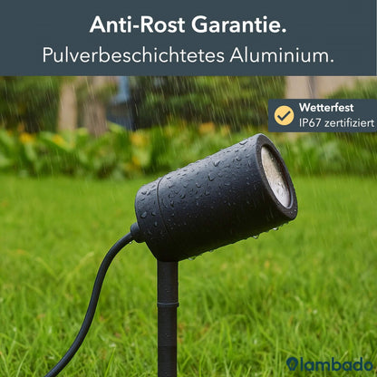 Gartenstrahler mit Erdspieß IP67 inkl. LED GU10 5W 230V