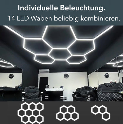 Hexagon LED-Deckenleuchte 14er Set mit LED Rahmen