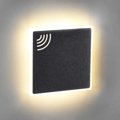 Treppenbeleuchtung mit Bewegungsmelder in Schwarz quadratisch - 230V 1,5W LED
