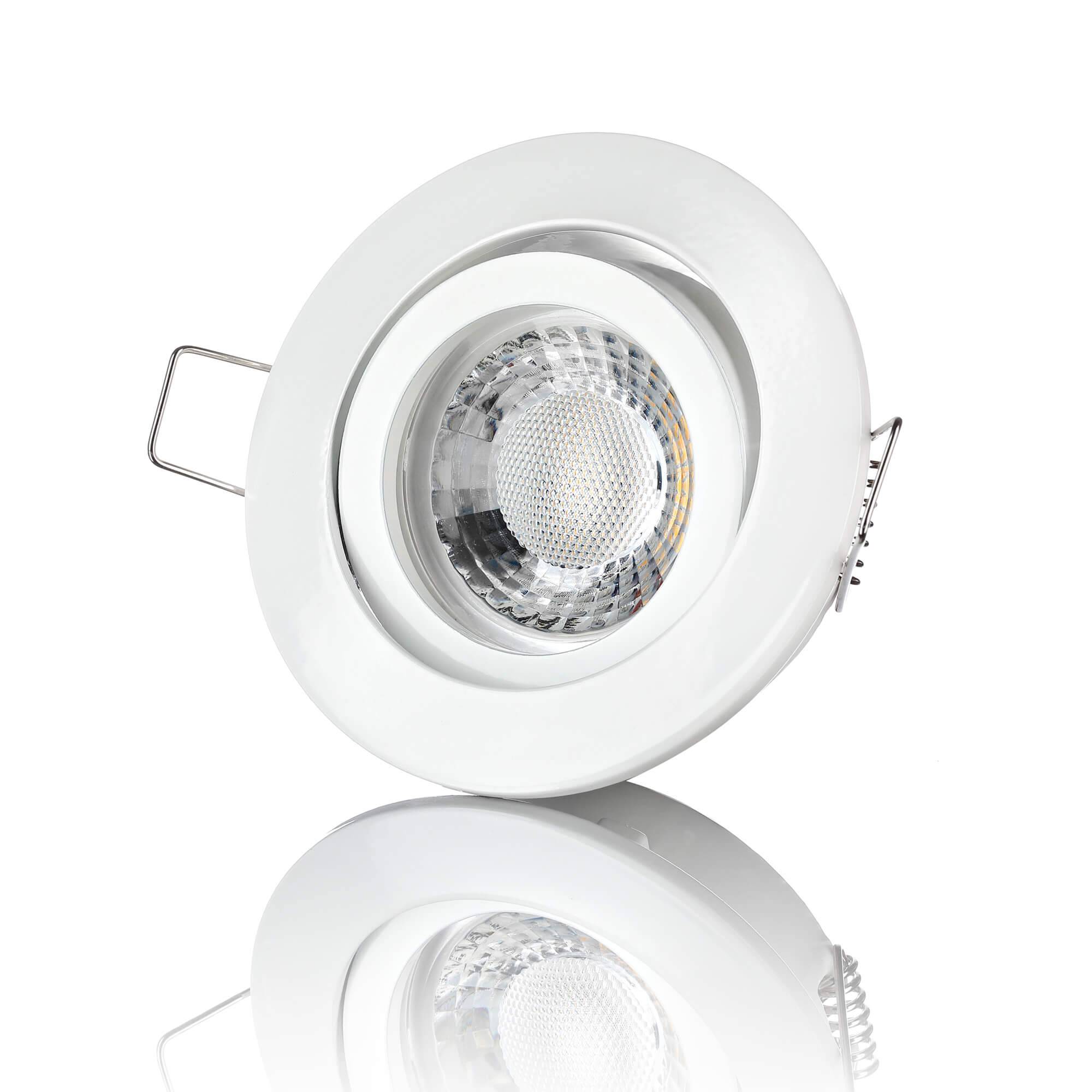 LED Einbaustrahler Dimmbar - Weiß Rund 5W GU10 LED - Rapid