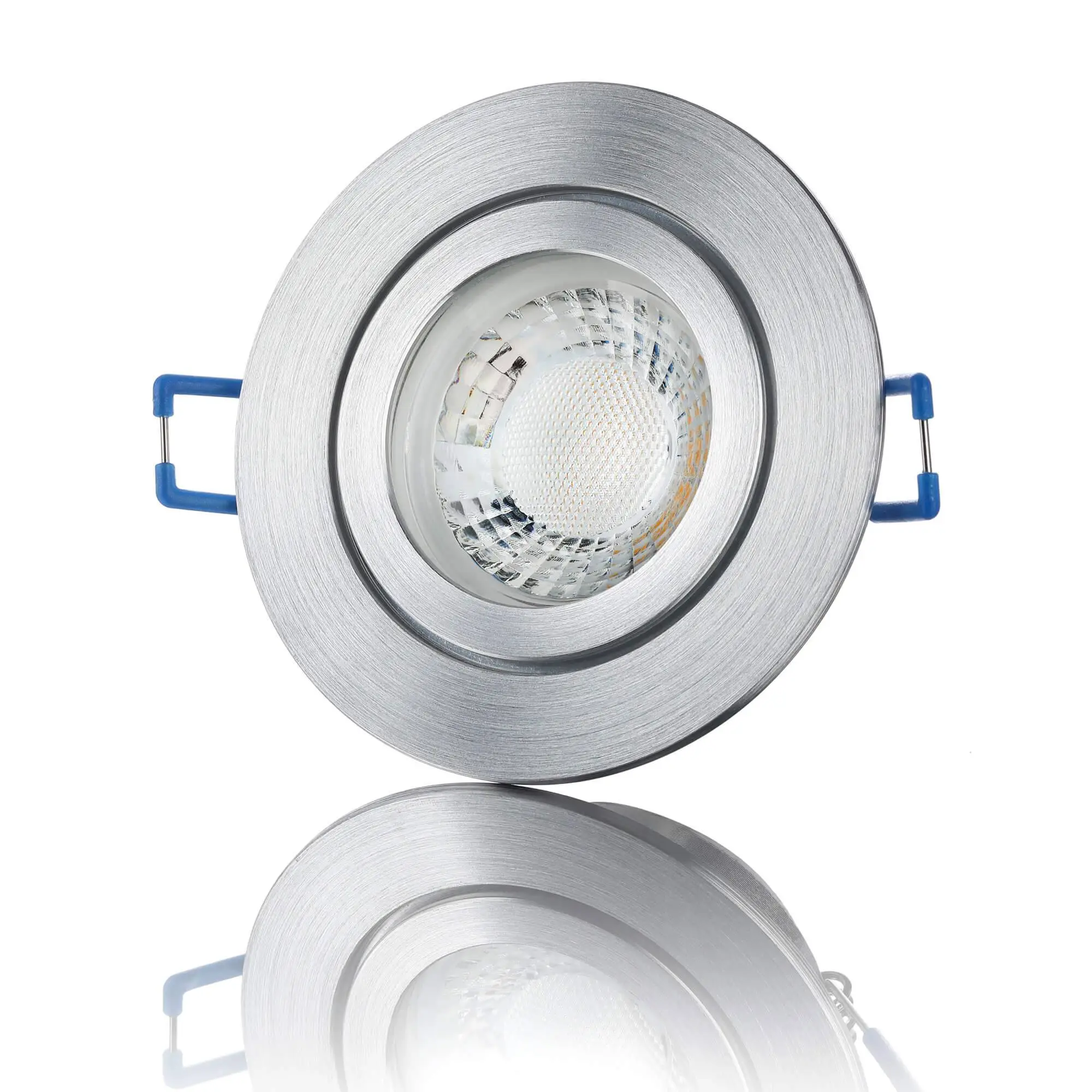 LED Einbaustrahler IP44 Dimmbar - Alu Feinschliff Rund 5W GU10 LED - Agua