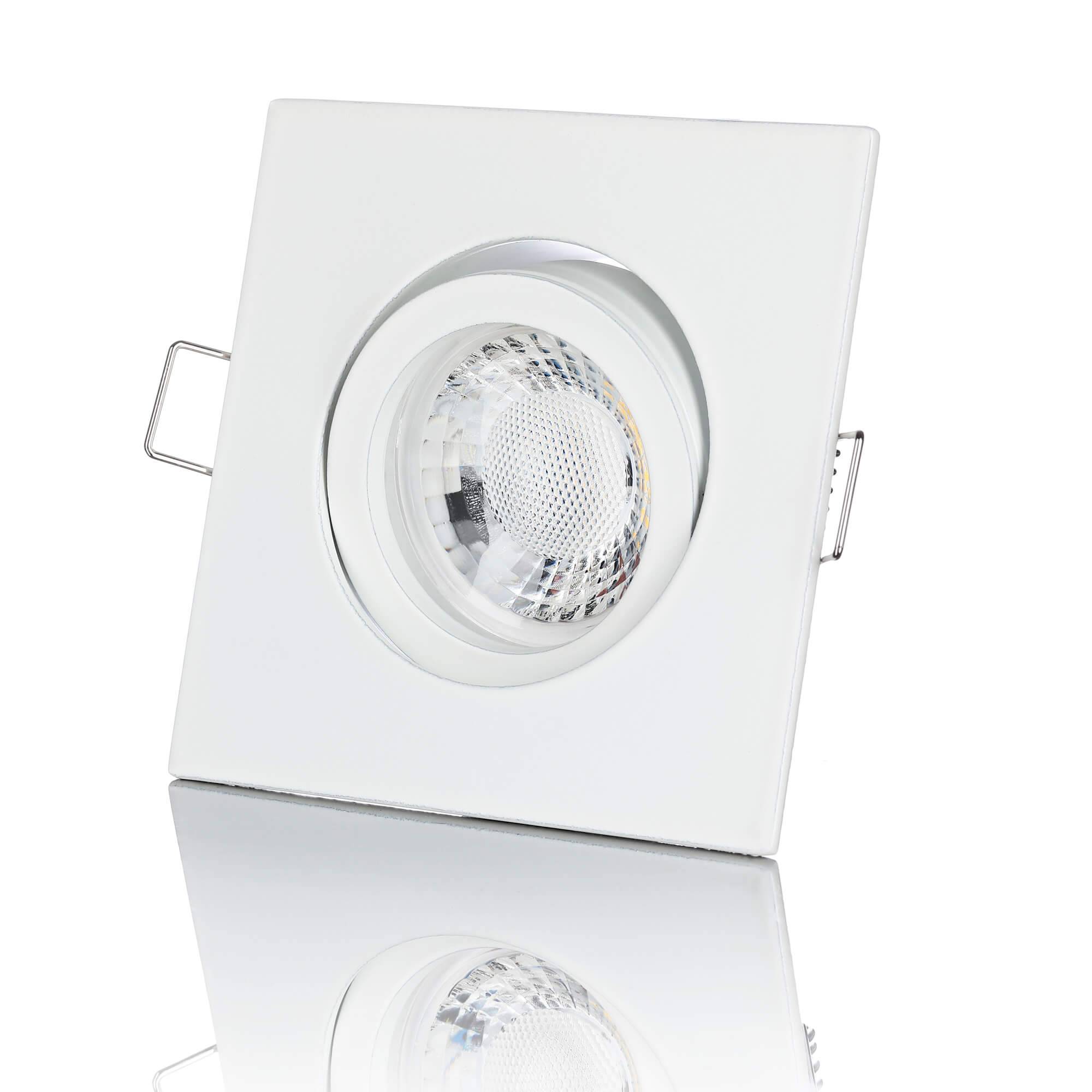 LED Einbaustrahler Dimmbar - Weiß Eckig 5W GU10 LED - Rapid