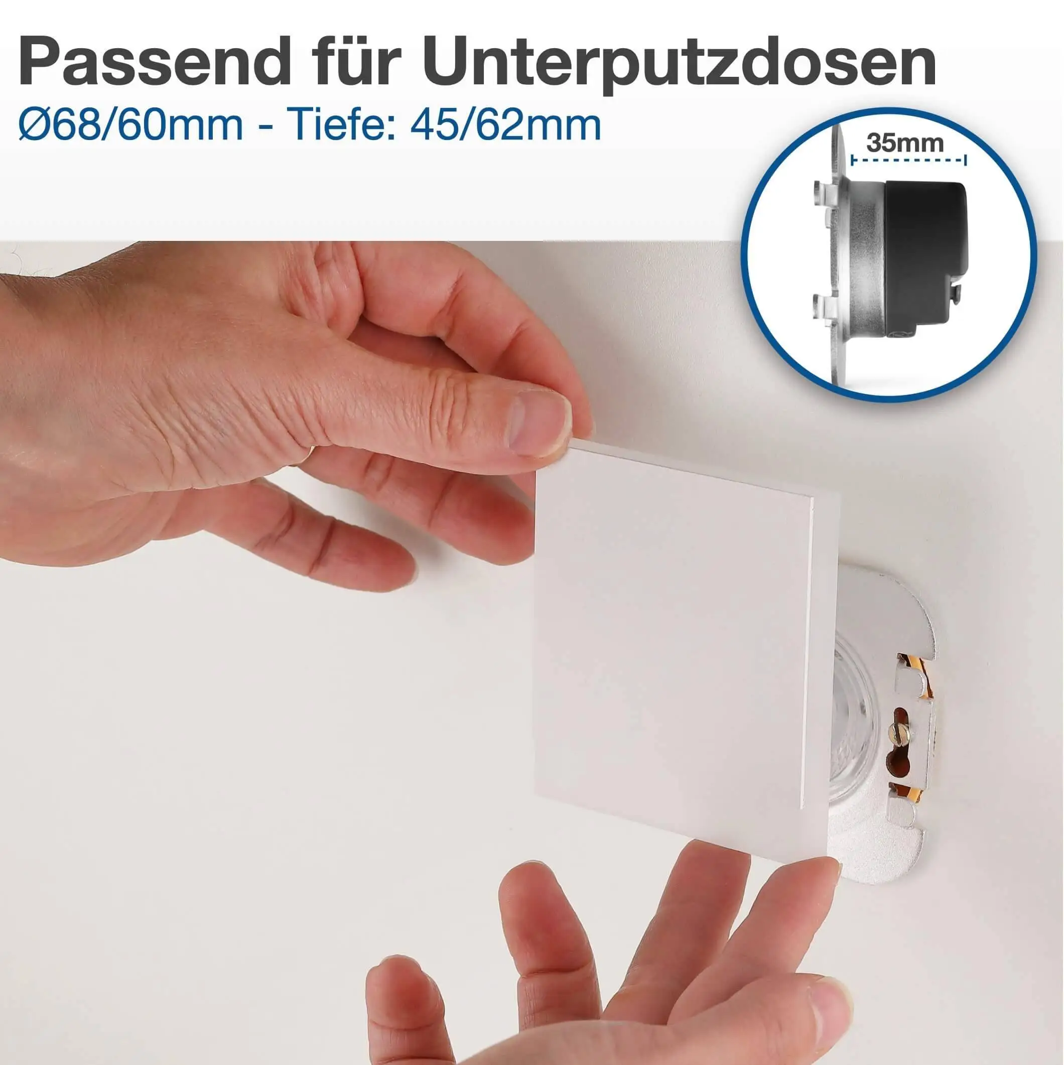 Treppenbeleuchtung - LED Wandeinbauleuchte in Alu gebürstet quadratisch - 230V 1,5W