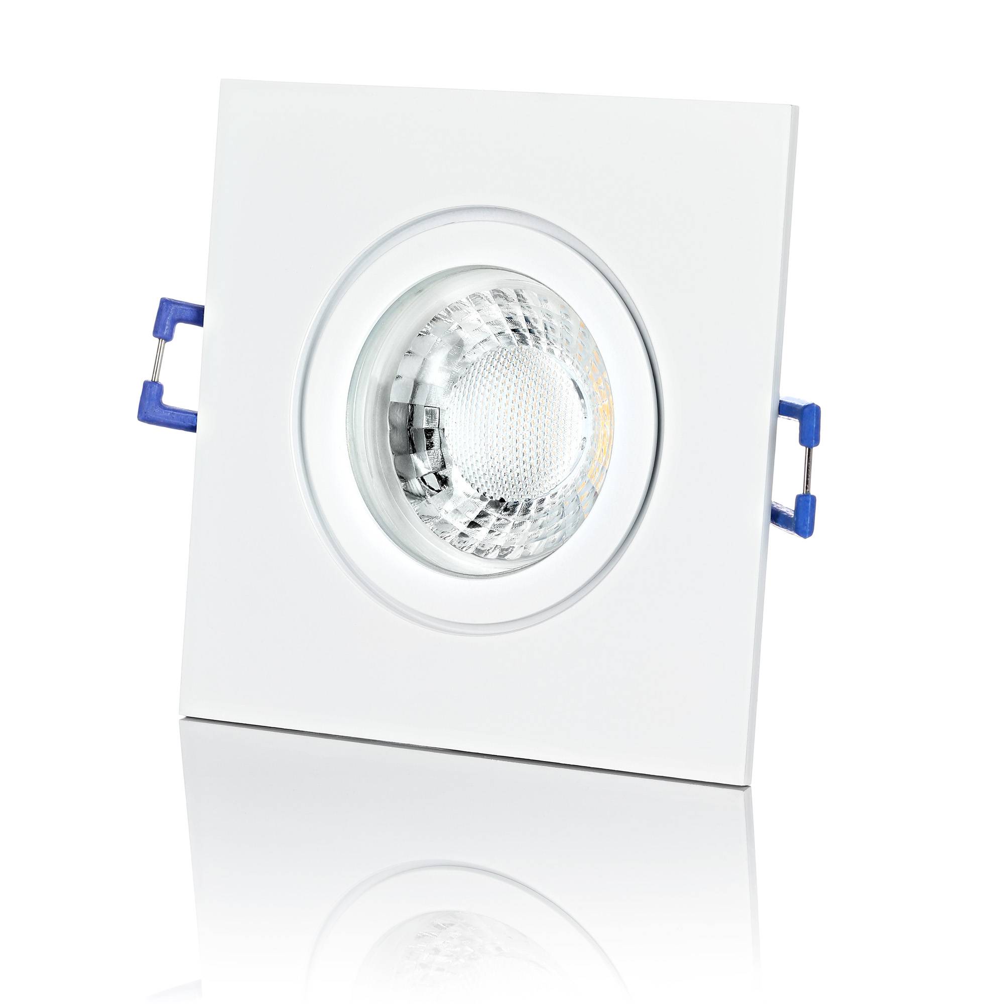 LED Einbaustrahler IP44 - Weiß Eckig 5W GU10 LED - Agua