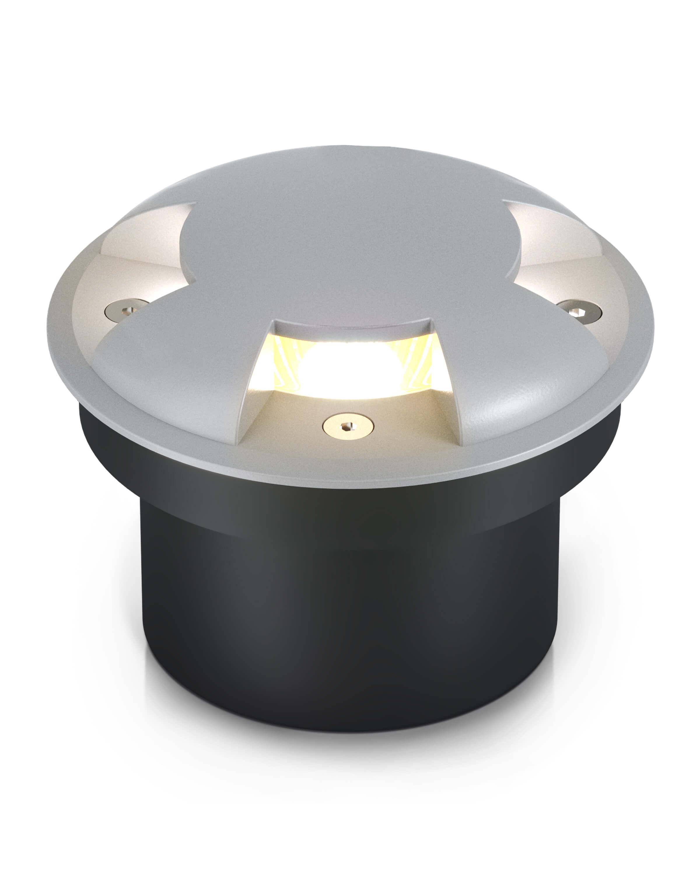 LED Bodenleuchte flach in Grau 3-flammig inkl. LED 5W 230V