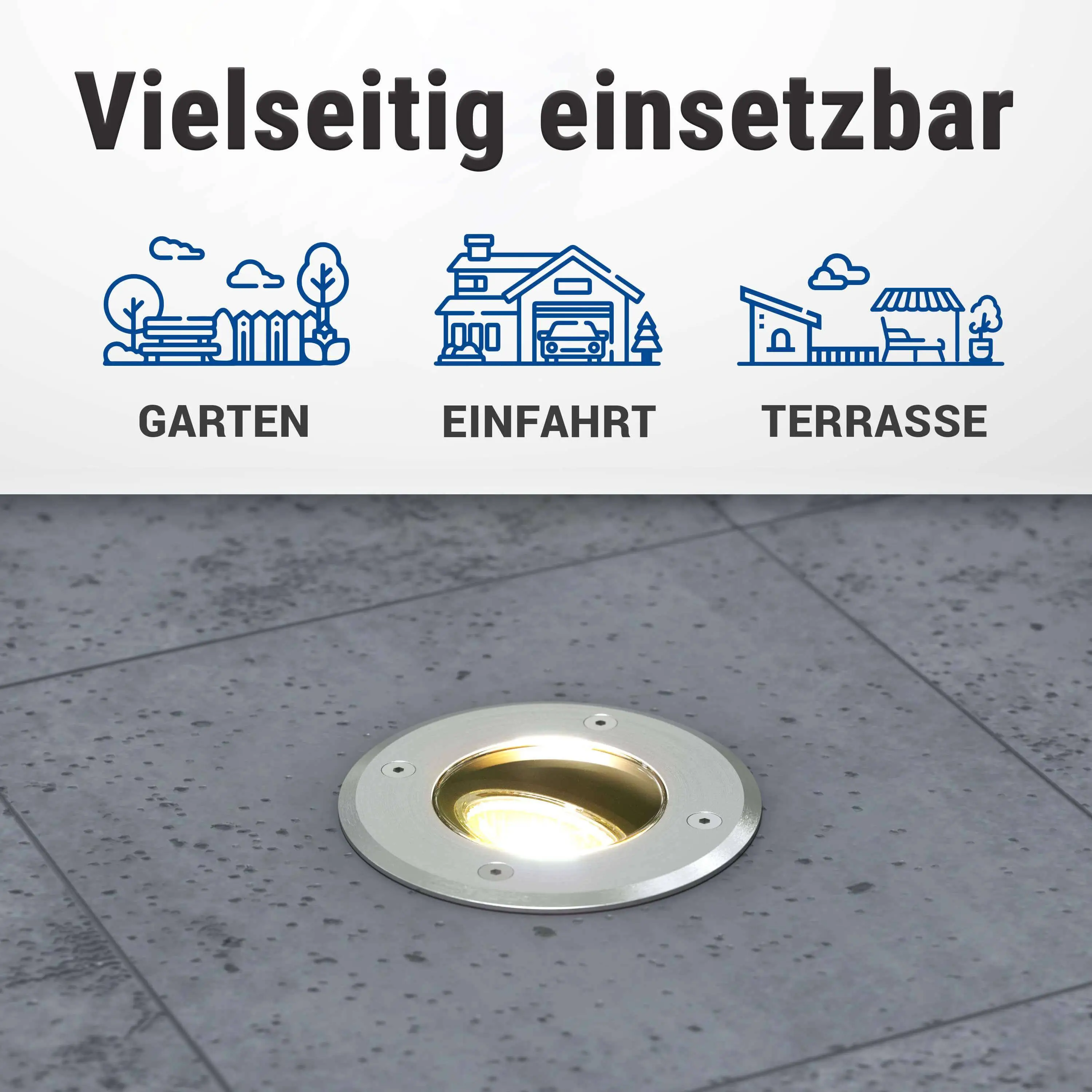 LED Bodenstrahler schwenkbar rund IP67 inkl. 5W GU10 230V