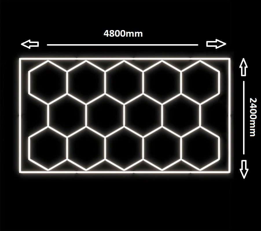 Hexagon LED-Deckenleuchte 14er Set mit LED Rahmen