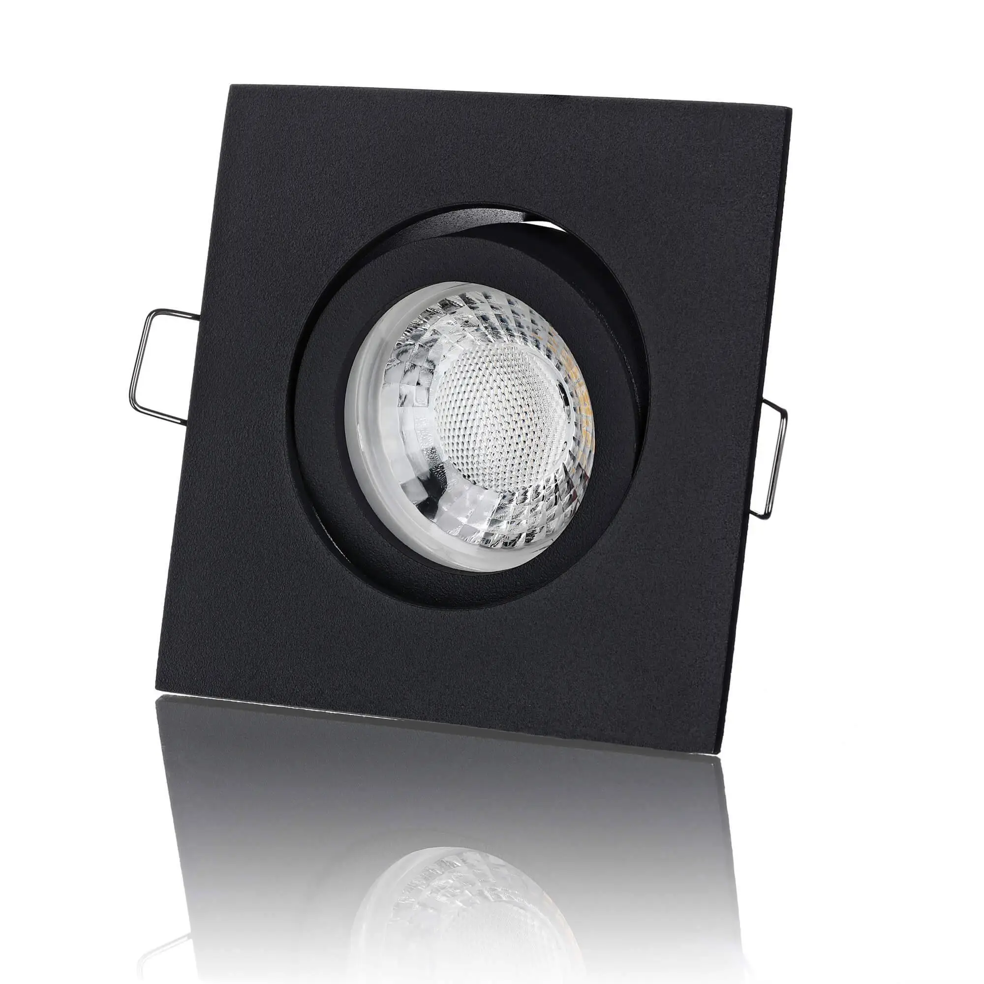 LED Einbaustrahler Dimmbar - Schwarz Eckig 5W GU10 LED - Rapid