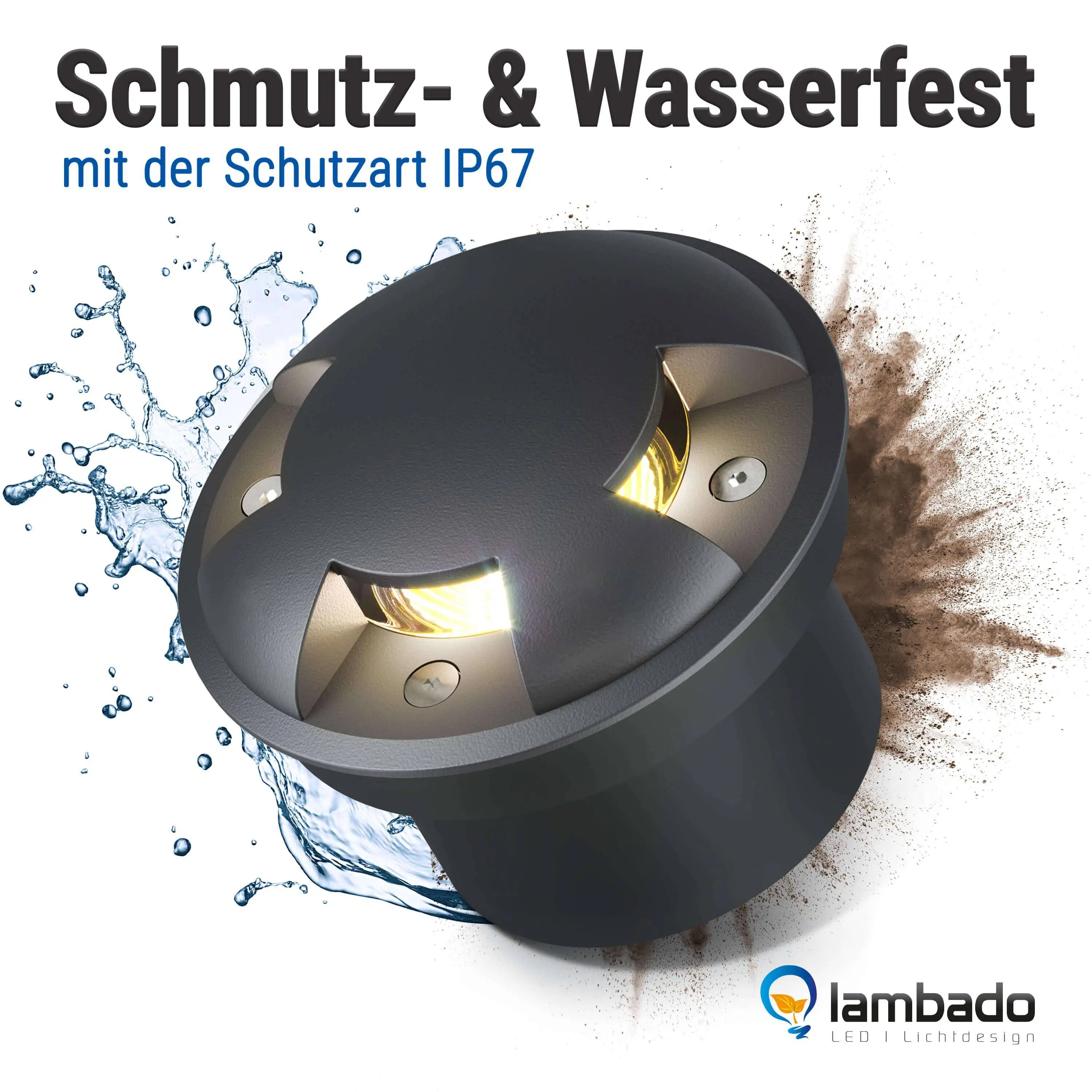 LED Bodenleuchte flach schwarz 3-flammig mit RGB Farbwechsel - Smart Home Alexa & Google