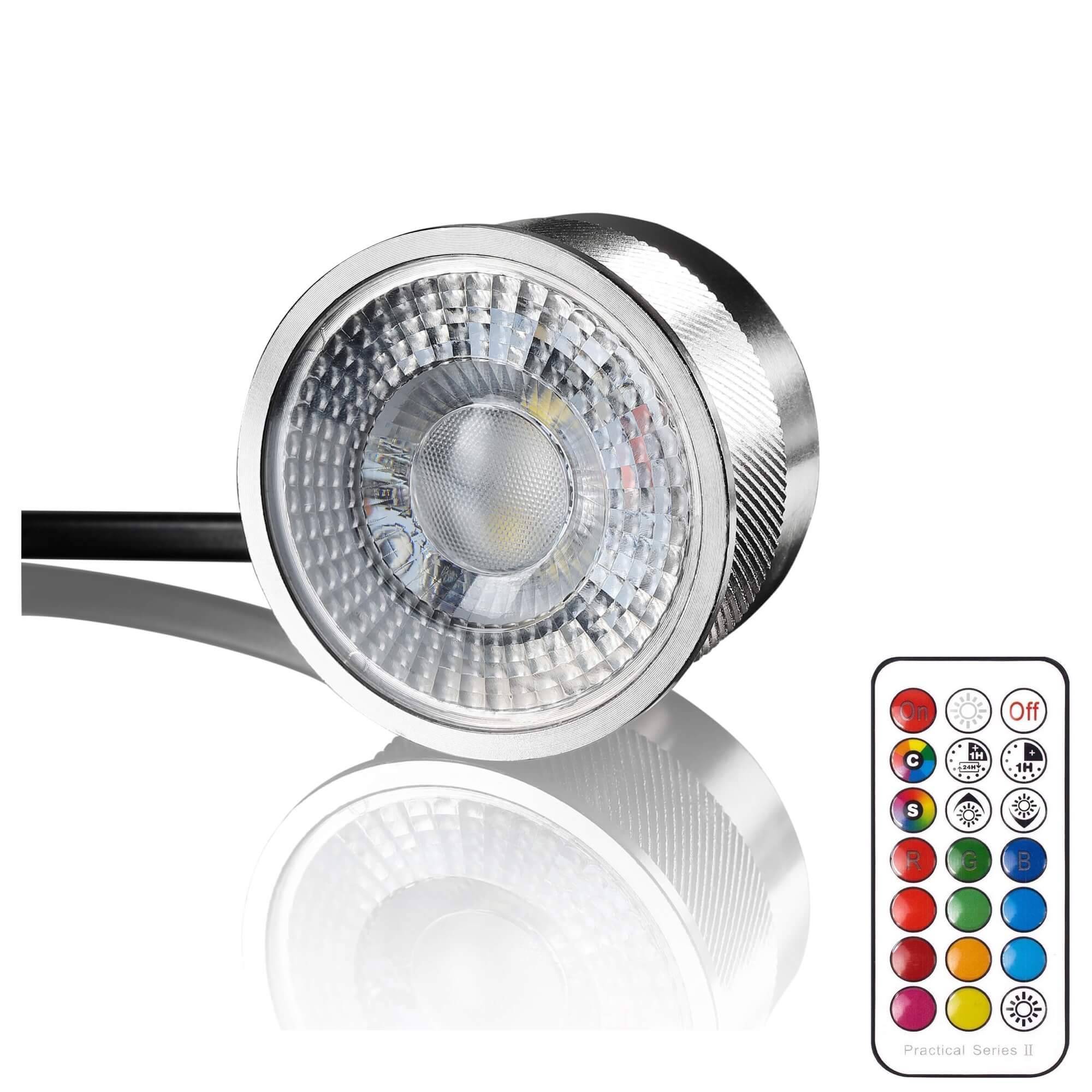 RGB LED Leuchtmittel 230V Modul, Farbwechsel mit Fernbedienung