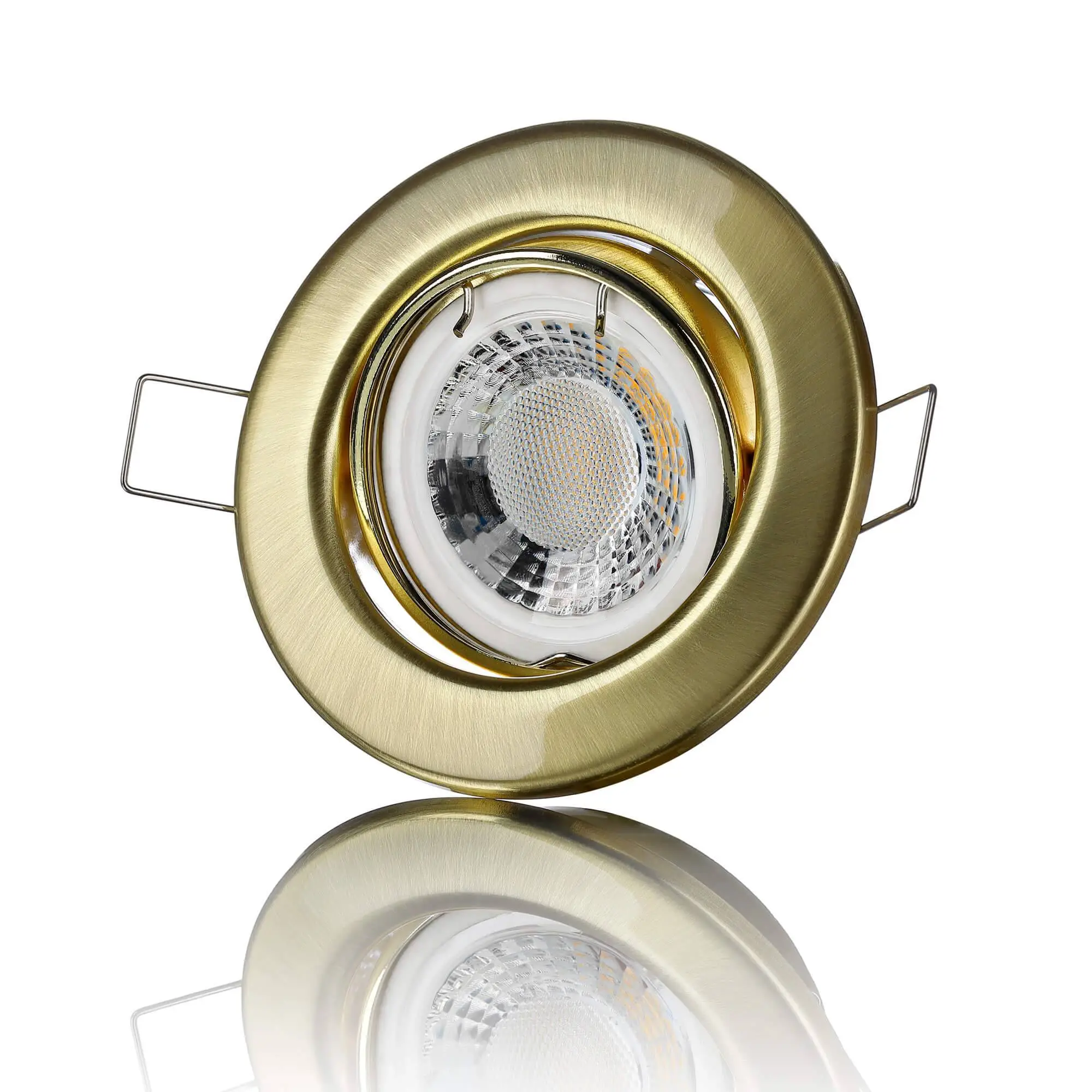 LED Einbaustrahler Flach - Gold Rund 5W LED Dimmbar - Classico