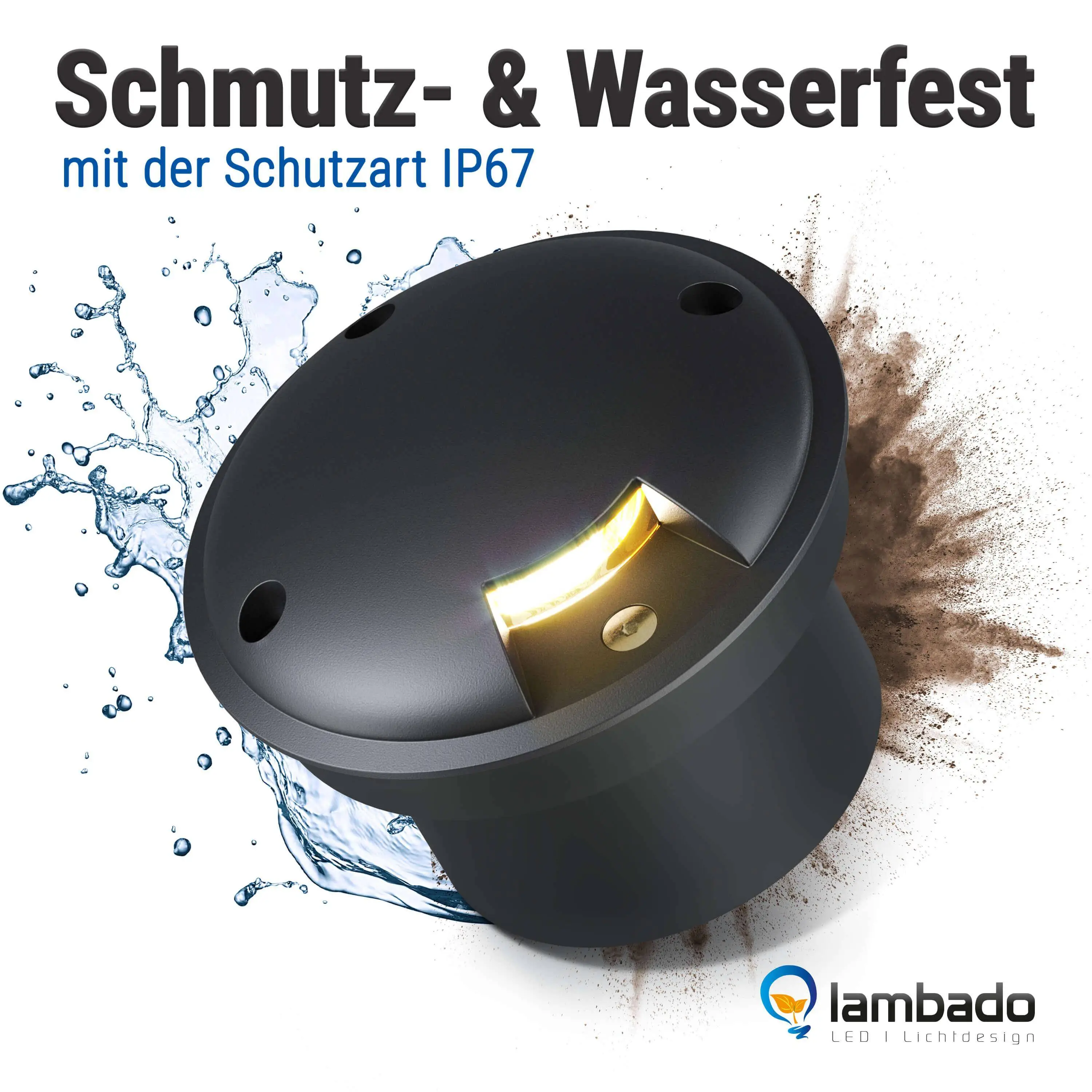 LED Bodenleuchte flach schwarz 1-flammig mit RGB Farbwechsel - Smart Home Alexa & Google