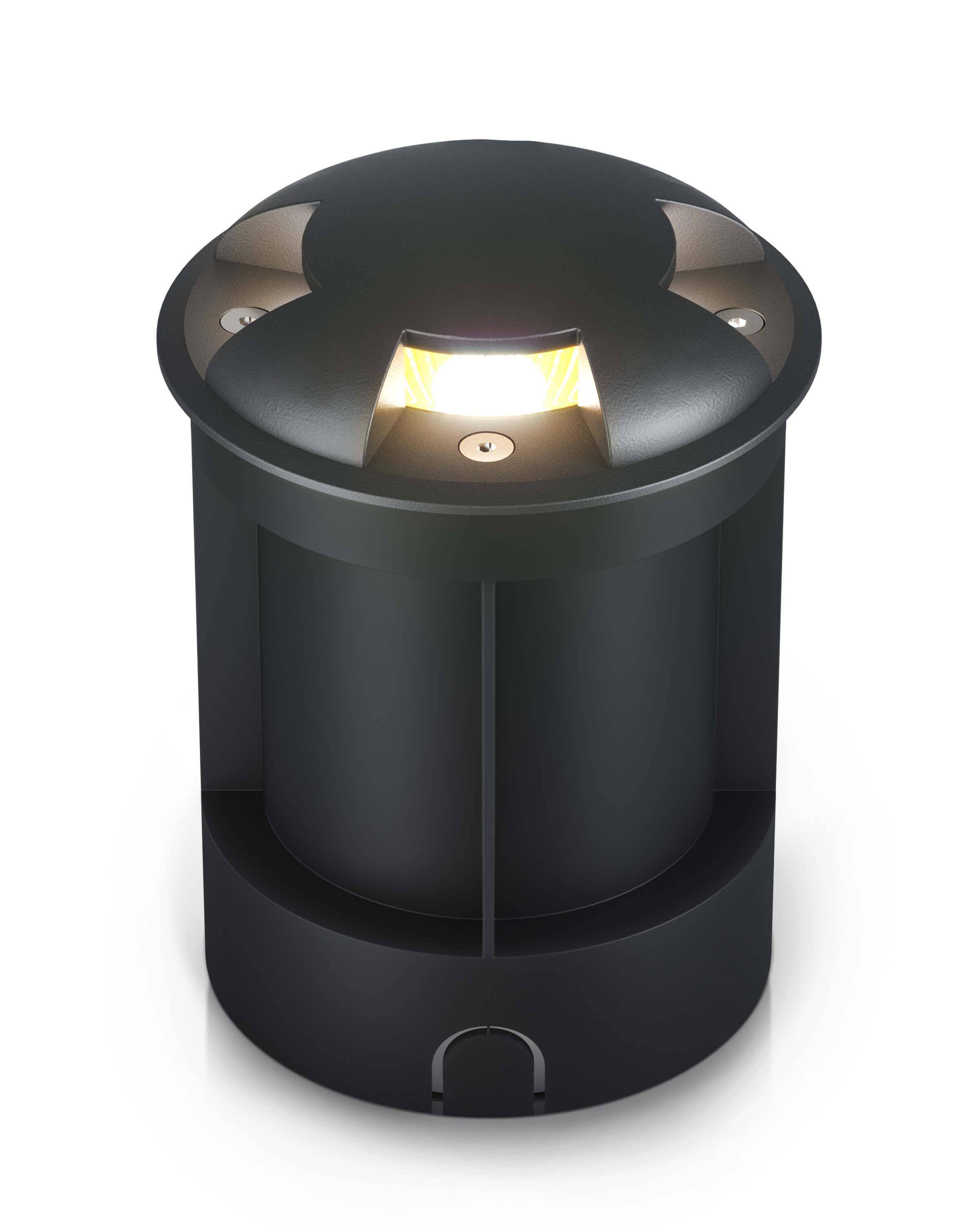 LED Bodenleuchte für außen in Schwarz 3-flammig inkl. 5W GU10 230V