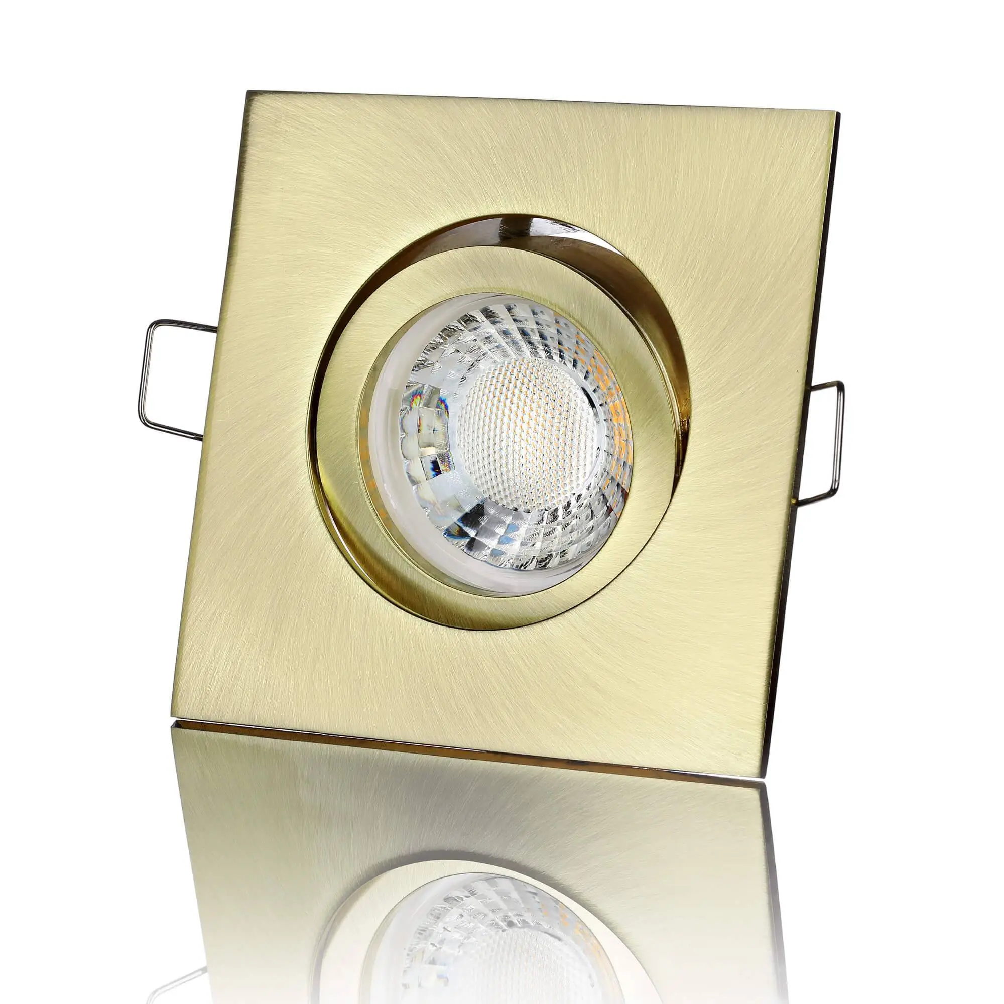 LED Einbaustrahler Dimmbar - Gold Eckig 5W GU10 LED - Rapid