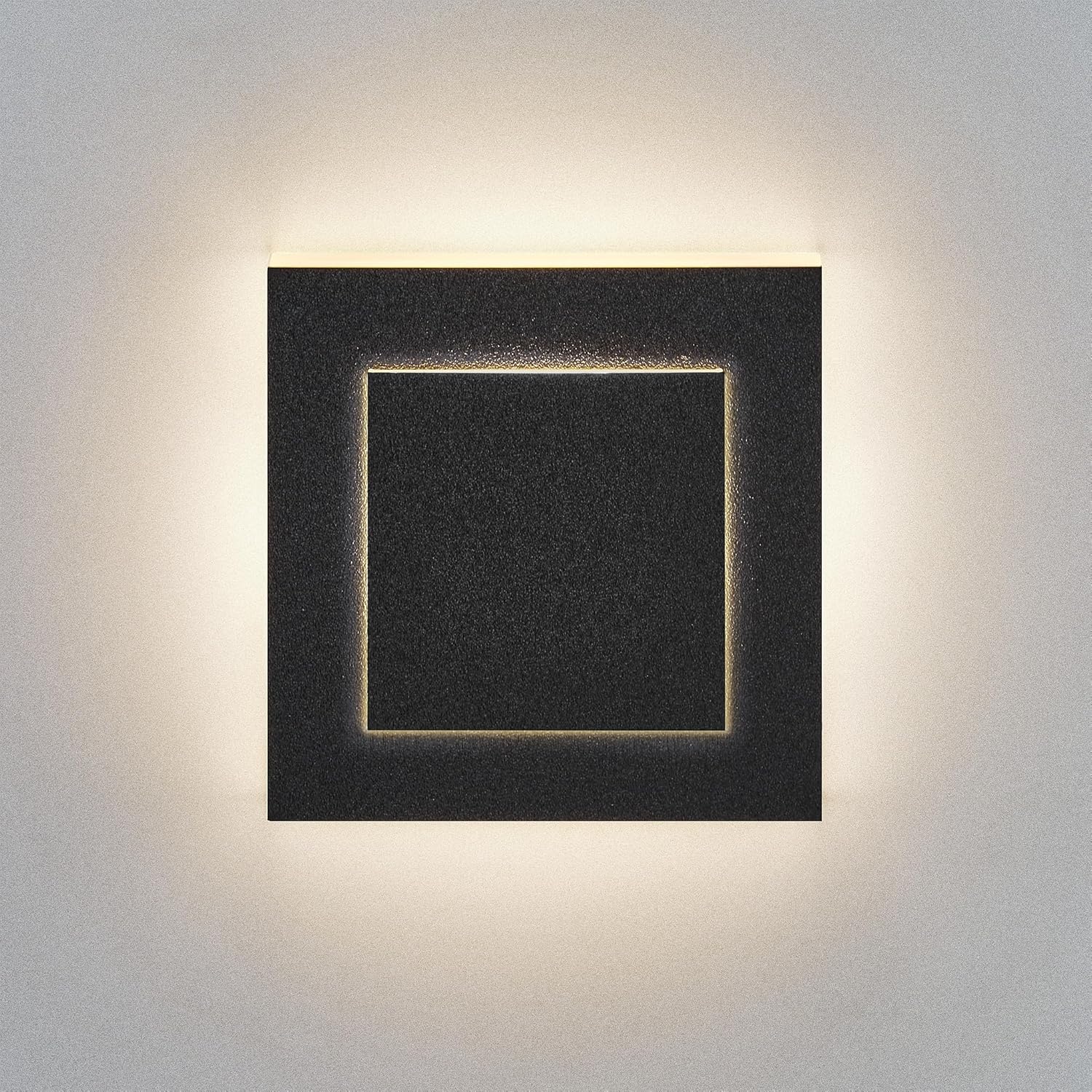 Treppenbeleuchtung mit Bewegungsmelder in Schwarz - eckig 3D  - 230V 1,5W LED