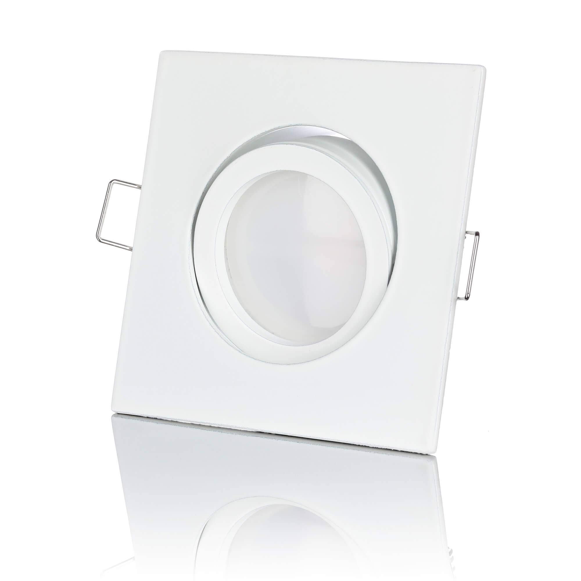 LED Einbaustrahler Flach - Weiß Eckig 5W Dimmbar 120° - Rapid
