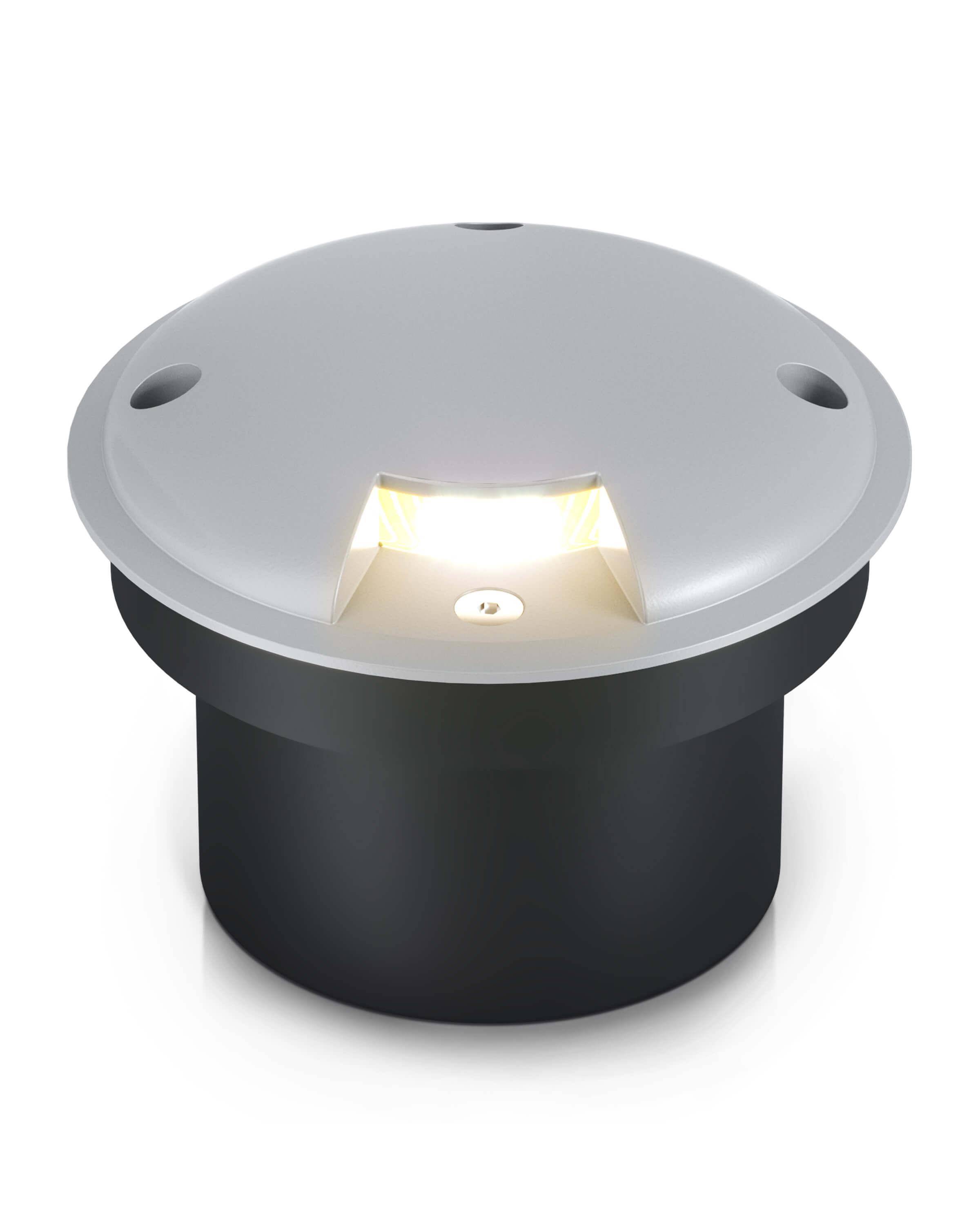 LED Bodenleuchte flach in Grau 1-flammig inkl. LED 5W 230V