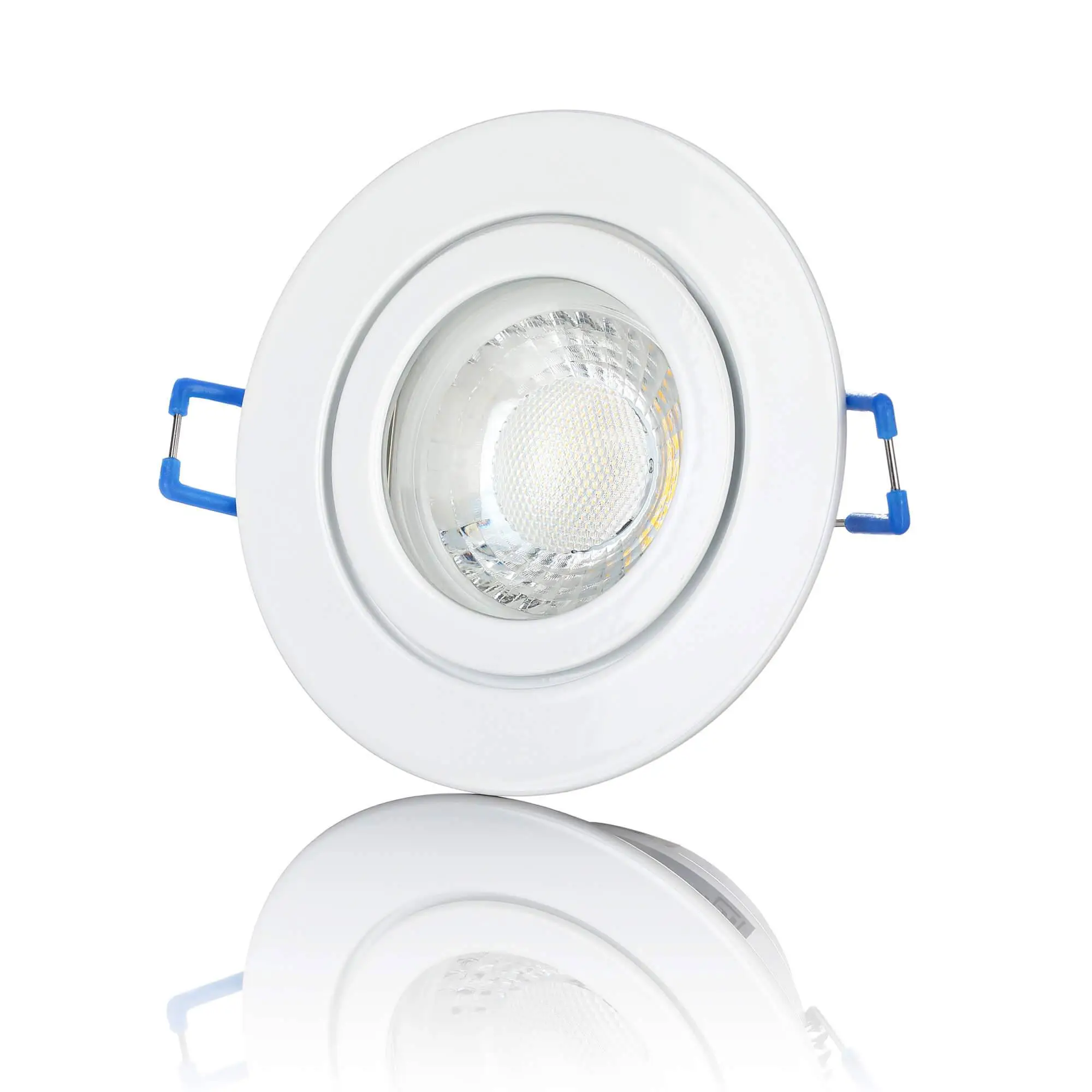 LED Einbaustrahler Flach IP44 - Weiß Rund 5W LED Dimmbar - Agua