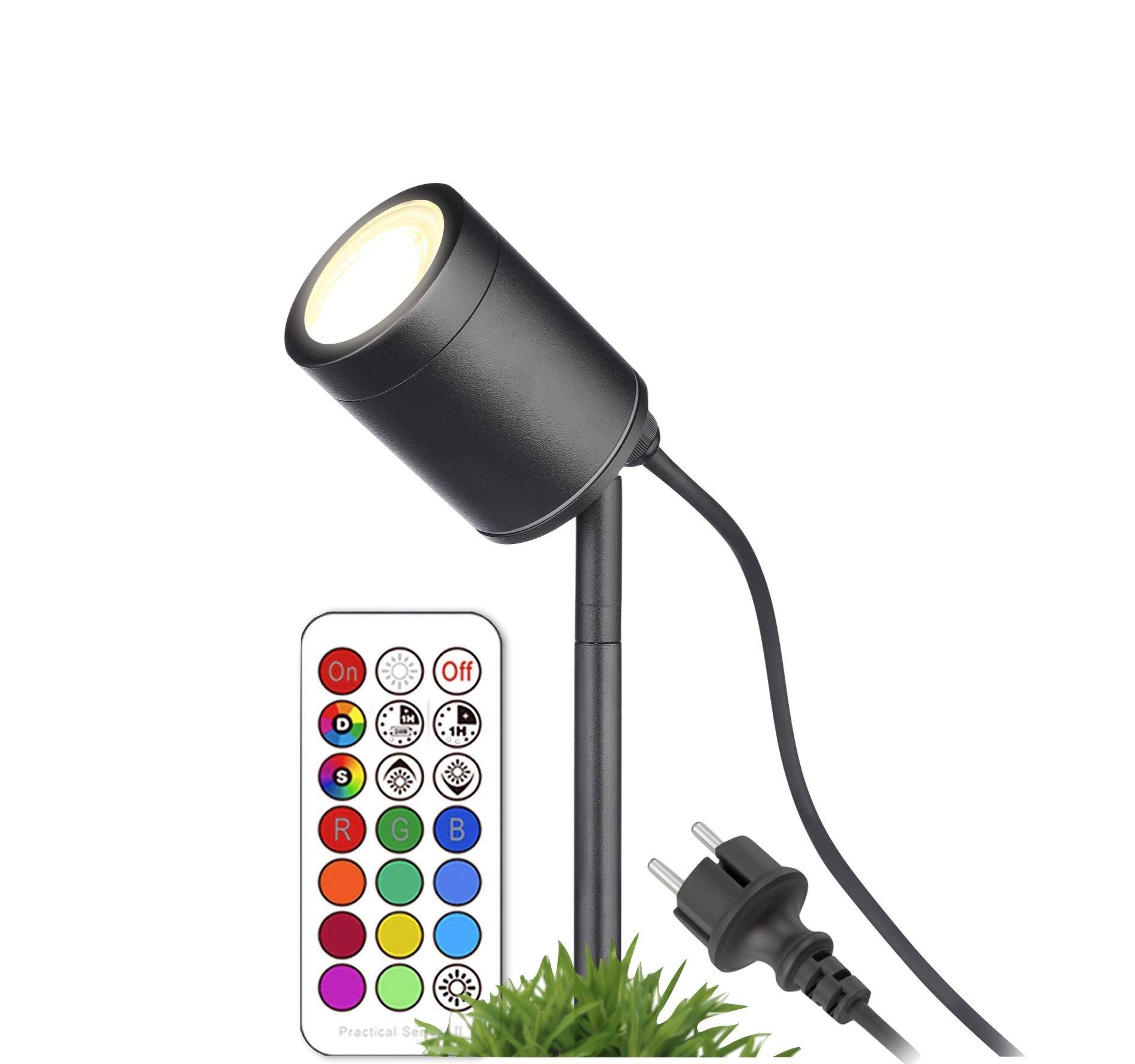 Gartenstrahler mit Erdspieß RGB+CCT Farbwechsel