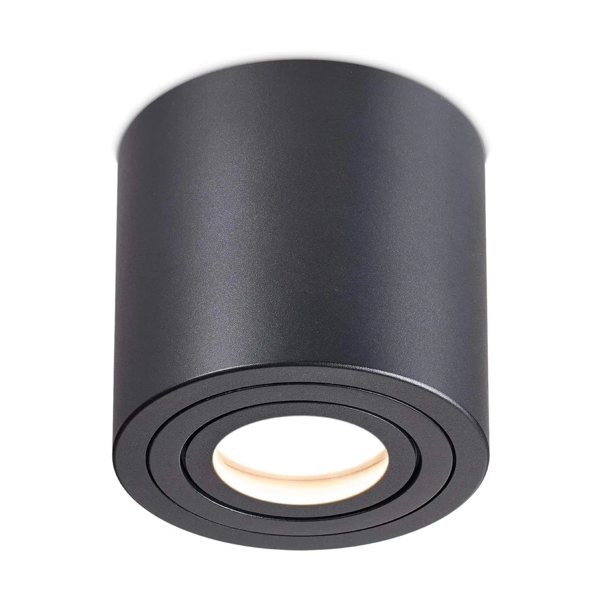 Aufbauspot IP44 Schwarz rund inkl. 5W LED GU10 Dimmbar - Lavabo