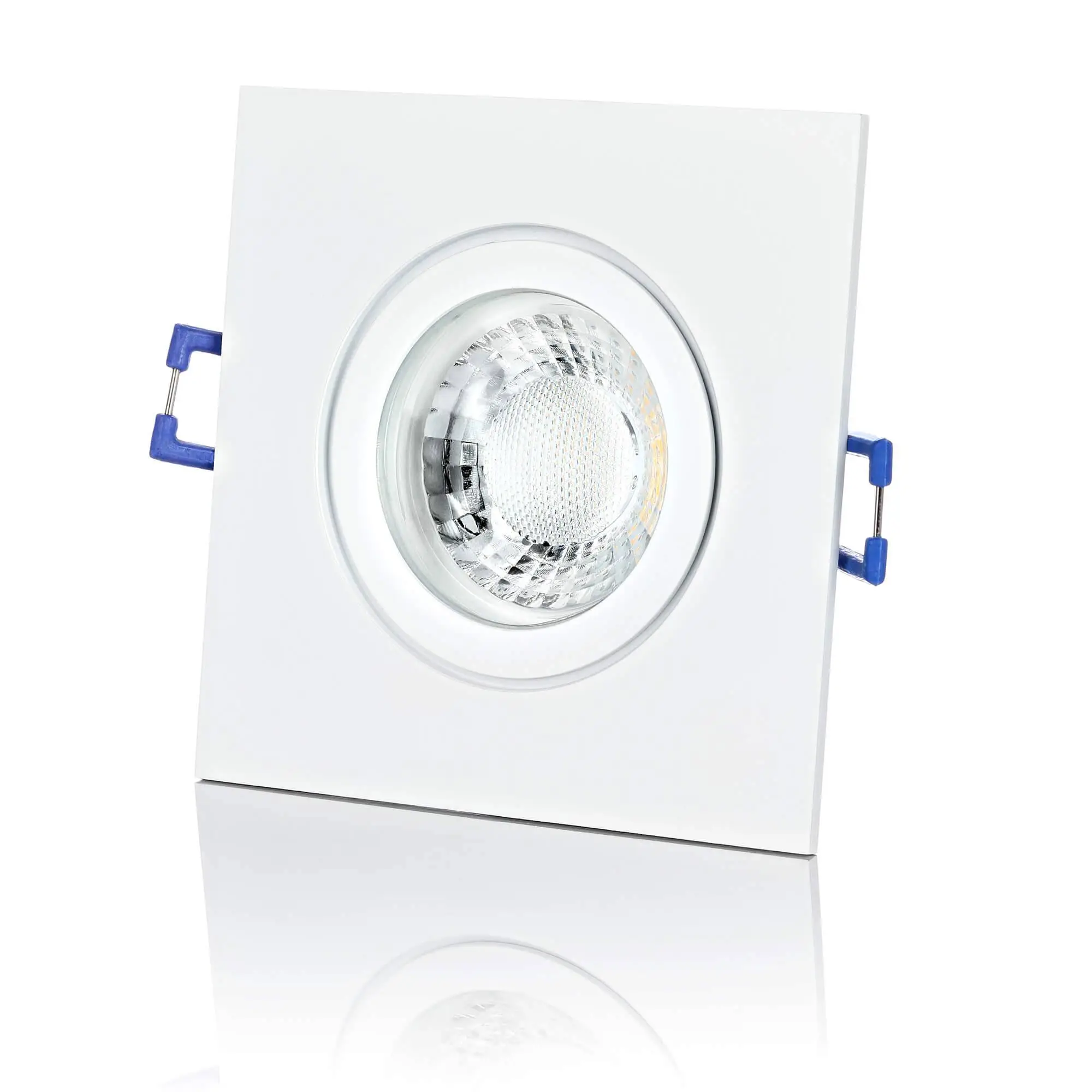 LED Einbaustrahler IP44 Dimmbar - Weiß Eckig 5W GU10 LED - Agua