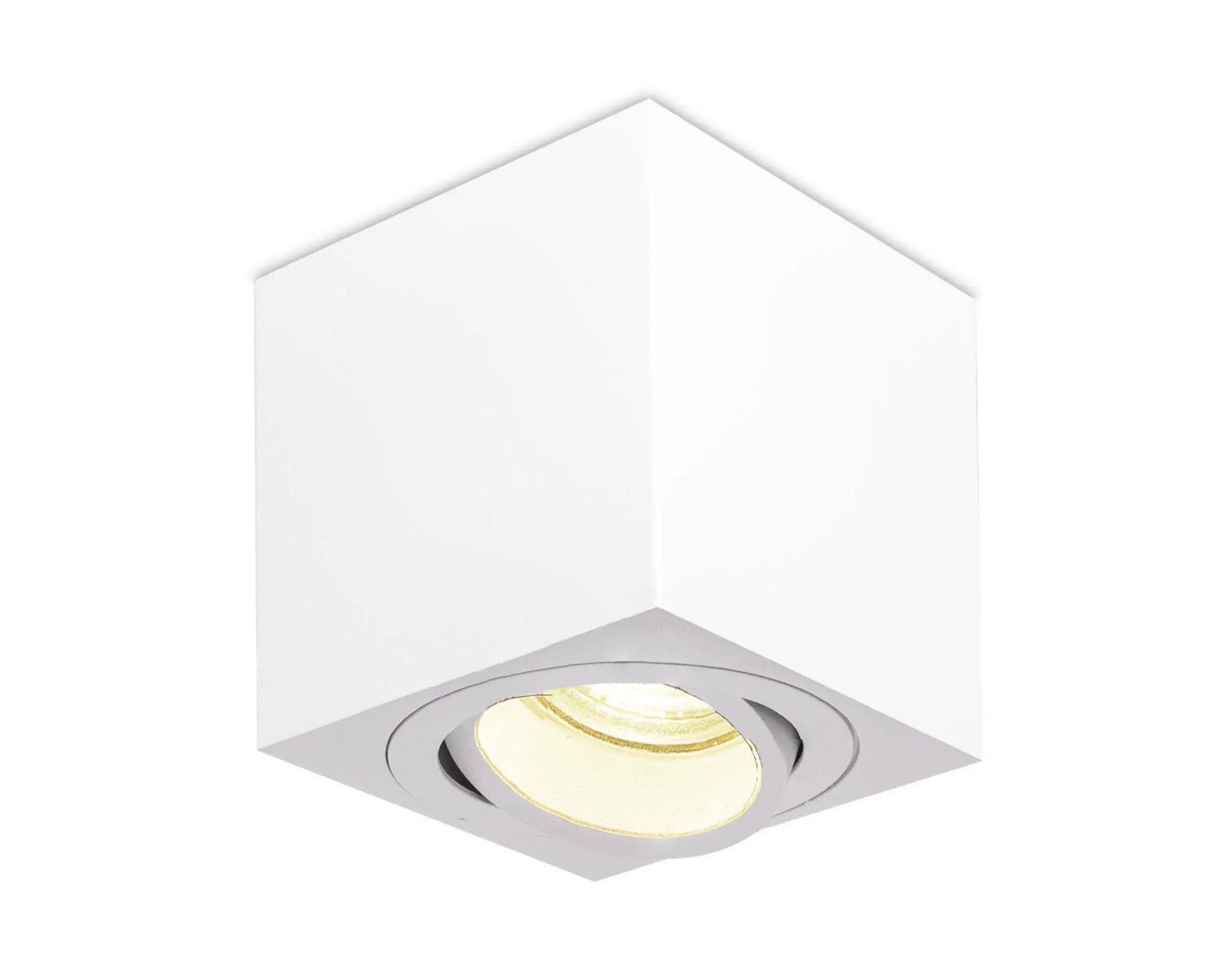 LED Aufbaustrahler 230V Alu Weiß Eckig - 5W GU10 LED - Glabo